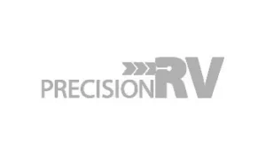 A logo for precision rv.