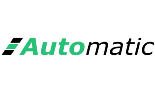 A green and black logo for automax