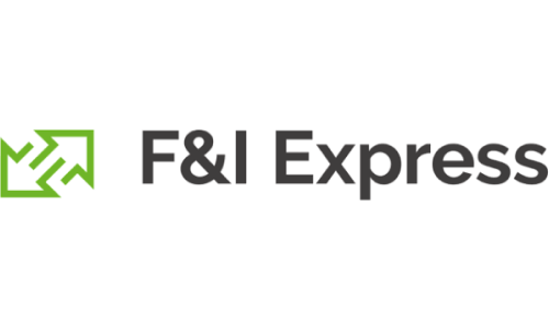 A black and white image of the f & i express logo.